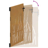 Garden Gate 85x150 cm Corten Steel Grass Design 153223