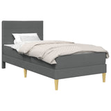 Bed Frame with Mattress Dark Grey 90 x 190 cm Fabric 3415251