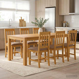 Dining Set 7 pcs Grey Solid Oak Wood 3430383