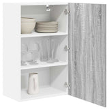 Hanging Cabinet with Door Grey Sonoma and White 50 x 31 x 80 cm 884271