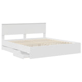 Bed Frame with Drawer White 180 x 200 cm Engineer Wood 3410679