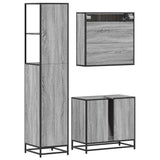 3 Piece Bathroom Furniture Set Grey Sonoma Engineered Wood 3301158