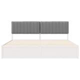 Bed Frame with Upholstered Headboard Light Grey 200 x 200 cm 3398213