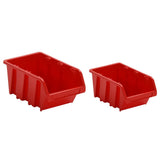 152203 30 Piece Workshop Shelf Set Red and Black 77x39cm Polypropylene