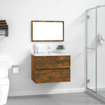 ZNTS 2 Piece Bathroom Furniture Set Smoked Oak Engineered Wood 815735