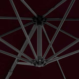 Cantilever Garden Parasol Red Polyester fabric, Aluminium Large 312306