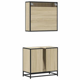 2 Piece Bathroom Furniture Set Sonoma Oak Engineered Wood 3300896