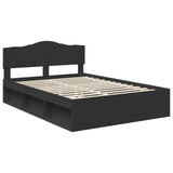 Bed Frame with Headboard Black 140 x 200 cm Solid Pine Wood 3412890