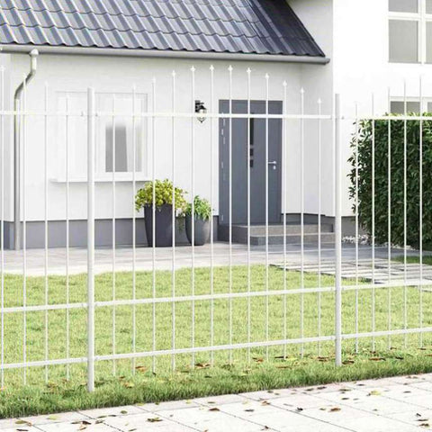 Garden Fence White 170 x 175 cm Powder-Coated Steel 42003920