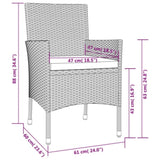 Garden Chairs with Cushions 4 pcs Black Poly Rattan 362527