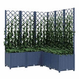 Garden Planter with Trellis Blue Grey 120x120x136 cm PP 318257