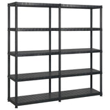 Storage Shelf 5-Tier Black 170x40x185 cm Plastic 3059853