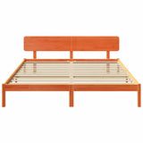 Bed Frame with Headboard Wax Brown 180 x 200 cm Solid Pine Wood 872097