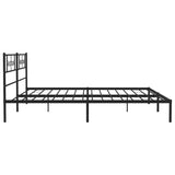 Metal Bed Frame without Mattress with Headboard Black 180x200cm 355271