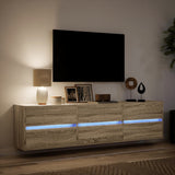 TV Wall Cabinet with LED Sonoma Oak 180x31x45 cm 3307935