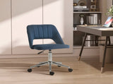Armless Velvet-Feel Office Chair - Dark Blue T3398P329953