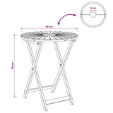 Folding Garden Table Natural 60 x 75 cm Solid Acacia Wood 42024978
