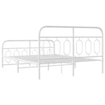 Metal Bed Frame without Mattress with Footboard White 140x200cm 377185