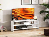 Corner TV Stand with 2 Open Shelves for 47 Inch TV - White T3398P377853