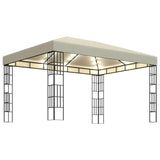 ZNTS Gazebo with LED String Lights 3x4 m Cream 3070321