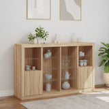 Sideboards with LED Lights 3 pcs Sonoma Oak Engineered Wood 3209137