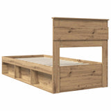 Bed Frame Artisian Oak 90 x 200 cm Solid Pine Wood 3409814