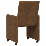 Dining Chairs with Wheels 2 pcs Brown 57 x 66 x 94 cm 42017825