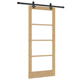 Sliding Door Natural 86 x 198.5 cm Solid Pine Wood and Glass 3332283