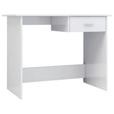 Desk High Gloss White 100x50x76 cm Engineered Wood 800555