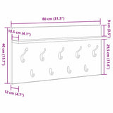 Wall-Mounted Coat Rack White 80 x 40 x 12 cm Engineered wood 874435