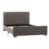 Bed Frame without Mattress Grey Fabric 120x200cm 286831