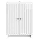 Sideboard High Gloss White 66 x 34.5 x 90 cm Engineered Wood 893899