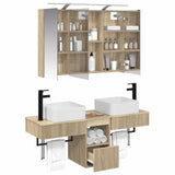 Bathroom Cabinet Set 4 pcs Sonoma Oak Engineered Wood 3406297
