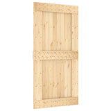 Sliding Door Natural and White 100 x 210 cm Solid Pine Wood 3444962