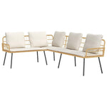 Garden Sofa Set 4 pcs Natural Poly Rattan 3328651