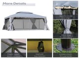 3 x 4m Aluminium Garden Gazebo, Marquee Canopy Shelter Pavilion Party Tent with Nets and Curtains T3398P315382