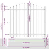 Garden Fence 6 pcs White 170 x 165 cm Powder-Coated Steel 3360162