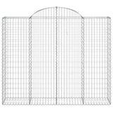 Arched Gabion Baskets 2 pcs 200x50x160/180 cm Galvanised Iron 3146383