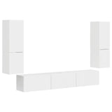TV Cabinet Set 4 pcs High Gloss White Engineered Wood 3409046