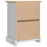 Bedside Table Corona White 45 x 35 x 64 cm Solid Pine Wood 42021187