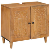 Bathroom Furniture Set with Drawer 3 pcs Brown Solid mango wood 3310067