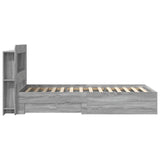 Bed Frame with Storage Grey Sonoma 75 x 190 cm Engineered Wood 3433803