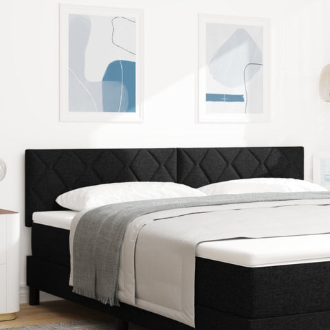 ZNTS LED Headboard Diamond Blocks Design Black 180 cm Fabric 3338241