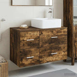 Bathroom Furniture Set 2 pcs Smoked Oak Engineered Wood 3403964