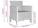 Garden Dining Set 5 pcs Anthracite Polt rattan 3378692