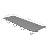312486 Camping Beds 2 pcs 180x60x19 cm Oxford Fabric and Steel Grey