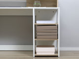 Computer Desk with Drawers and Storage Shelves, Office Desk Writing Table with Printer Stand, Large T3398P377527