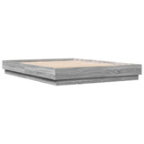 Bed Frame with LED without Mattress Grey Sonoma 140x200 cm 3209798
