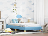 Toddler Bed Frame with Headboard Blue 70 x 140 cm PU 42011015