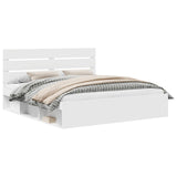 Bed Frame with Headboard White 180 x 200 cm Solid Pine Wood 3411712